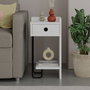 Hanah Home Sirius Right Mesita de Noche Blanca